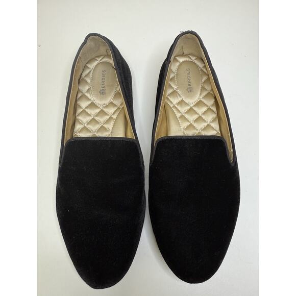 Birdies The Starling Ballet Flat Womens 9.5 Black Cotton Velvet Slip On Slipper - Picture 7 of 9